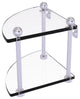 Two-Tier Corner Glass Shelf, Satin Chrome