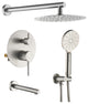 Circular Pressure 3-Function Shower System, Rough-In Valve, Brushed Nickel