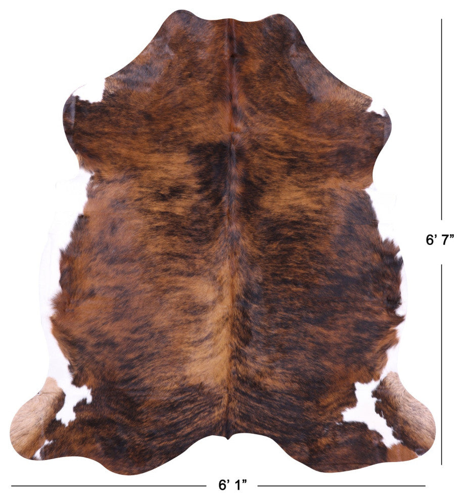 Brindle Natural Cowhide Rug 6' 7" X 6' 1" C2315
