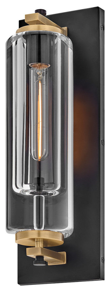 Hinkley Lourde Medium Wall Mount Lantern, Black