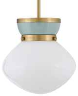 Lark 83607 Lucy 10"W Mini Pendant - Lacquered Brass / Seafoam