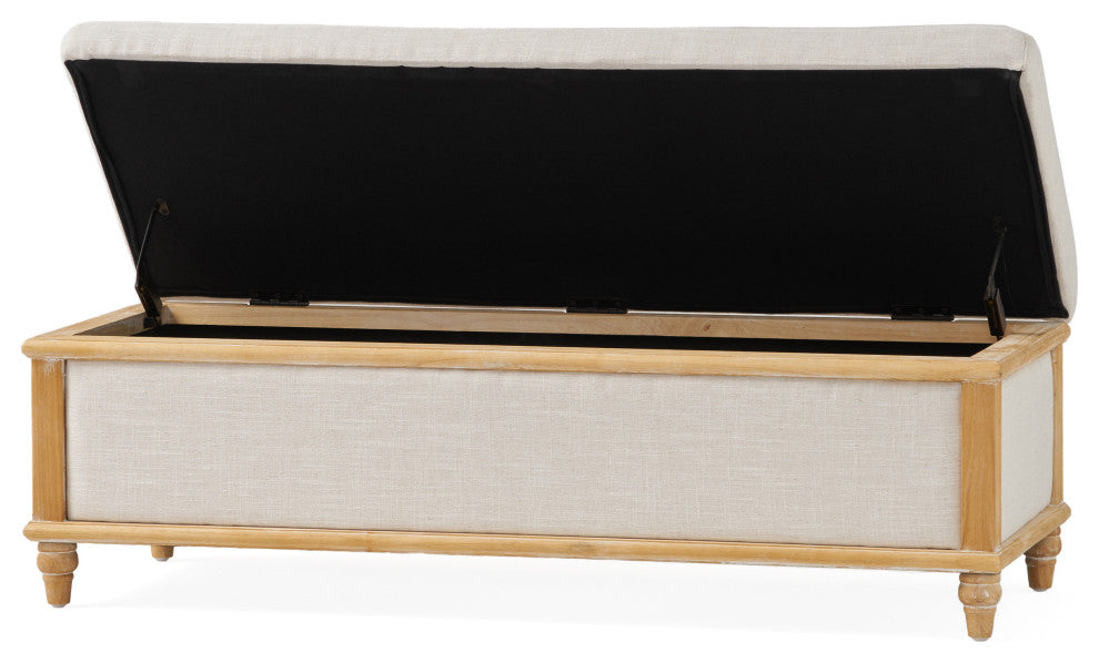 GDF Studio Lombardi Fabric Storage Ottoman