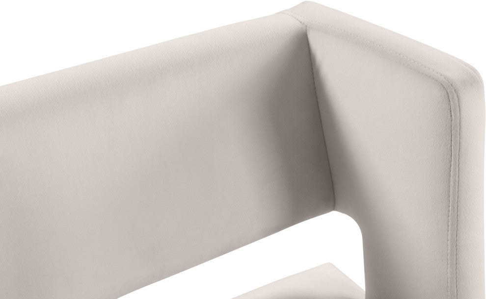 Caleb Upholstered Counter Stool, Set of 2, Cream, Velvet, Brushed Gold