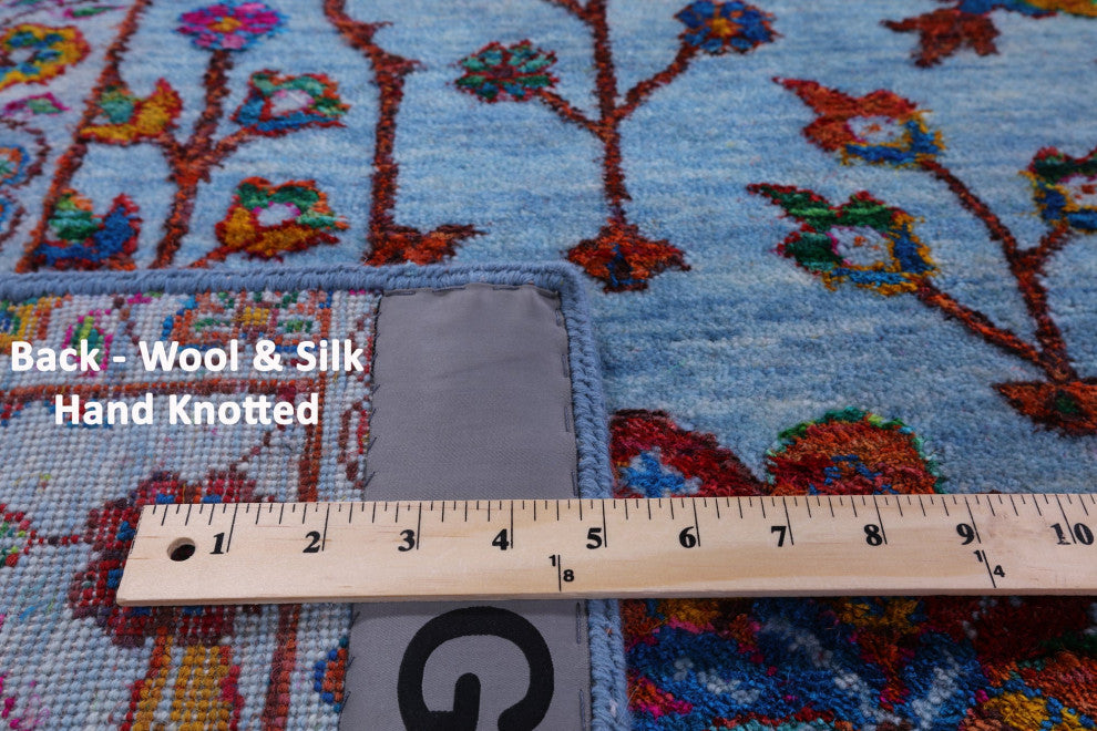 9' 0" X 11' 7" Persian Handmade Wool & Silk Rug - Q14927