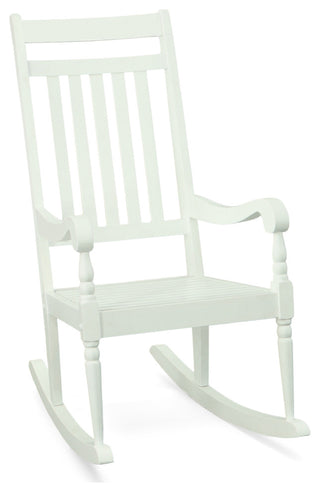 Hampton Elegant Acacia Rocker, White