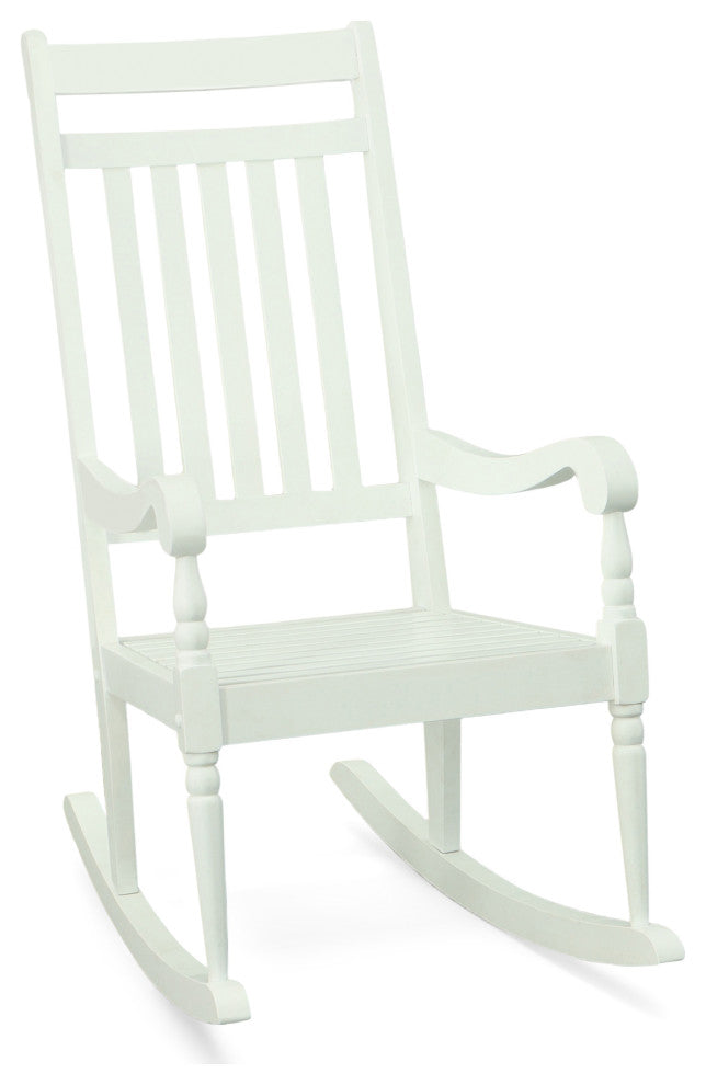 Hampton Elegant Acacia Rocker, White