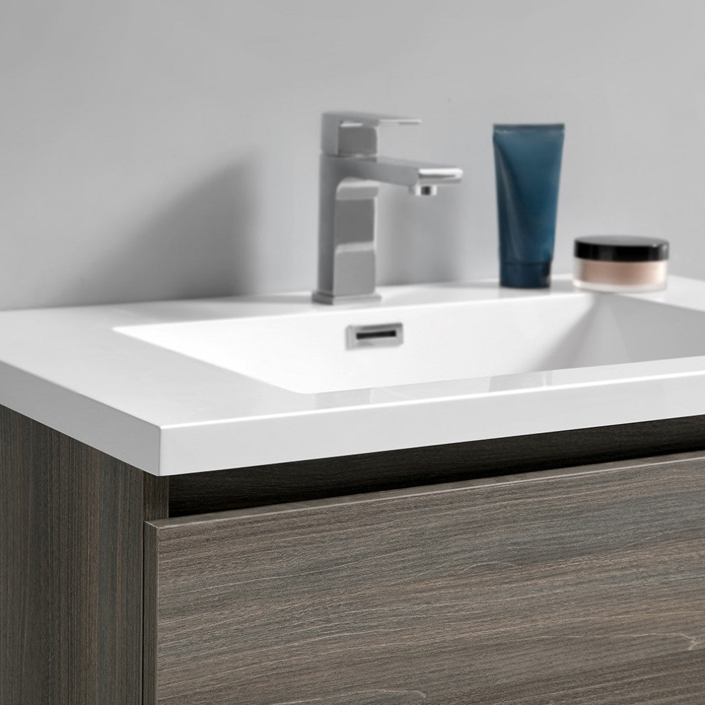 Fresca Lazzaro 30" Gray Wood Cabinet With Integrated Sink