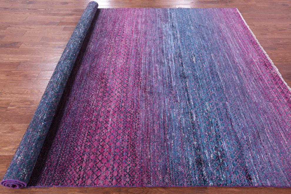 8' 3" X 10' 2" Wool & Silk Savannah Grass Handmade Rug - Q15968