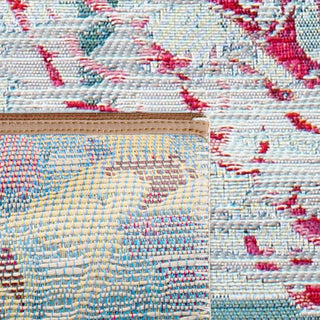 Safavieh Barbados Collection Indoor-Outdoor, BAR525 Rug, Teal/White, 2'8"x10'5"