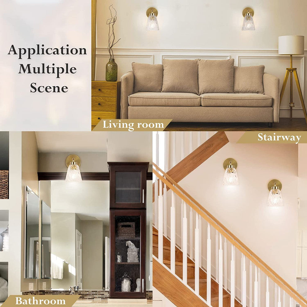 Glass Wall Sconce Lighting Fixture Bathroon Light Fixture Over The Mirror