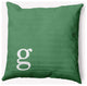 18" x 18" Modern Monogram Indoor/Outdoor Polyester Throw Pillow, Sage