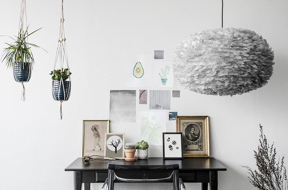 Eos X-Large Hardwired Pendant, Black/Gray