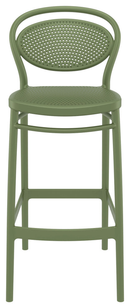 Marcel Bar Stool, Set of 2, Olive Green