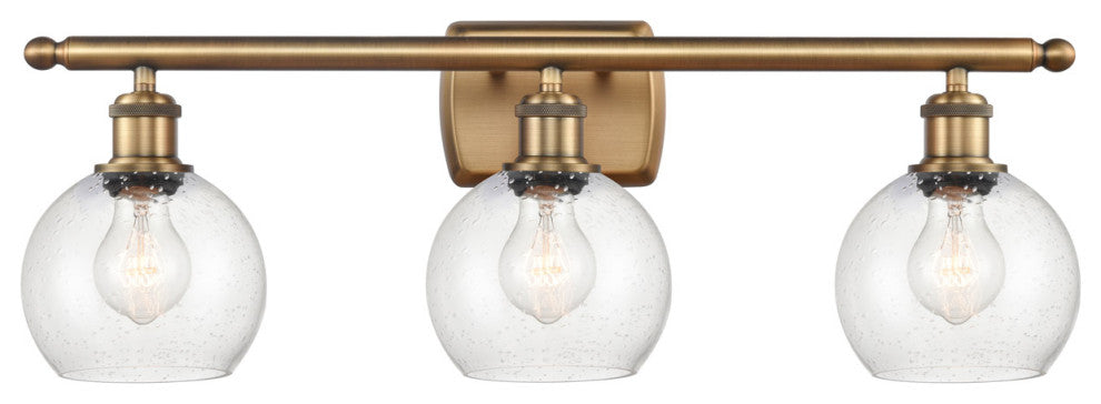 Innovations 516-3W-BB-G124-6 3 Light Bath Vanity Light, Brushed Brass