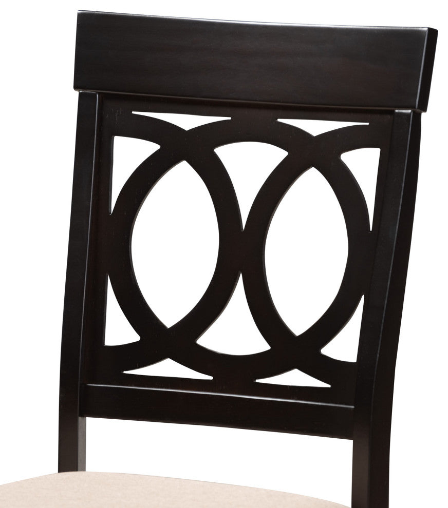 Rainier 5-Piece Dining Set, Beige/Dark Brown