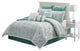 Barvina 9 Piece Damask Comforter Set, Sage, King