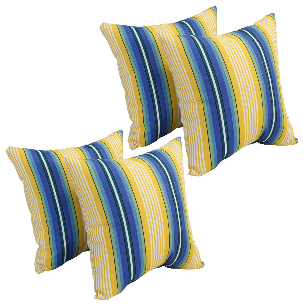 17" Square Polyester Outdoor Throw Pillows, Set of 4, Walden Summer