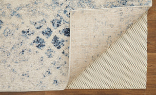 Wyllah Contrasting Distressed Area Rug, Ivory/Blue, 6'7"x9'6"