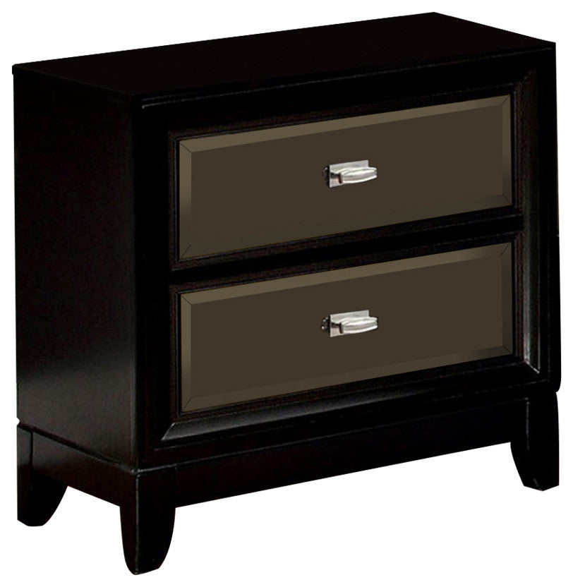 Golva Contemporary Style Nightstand, Black