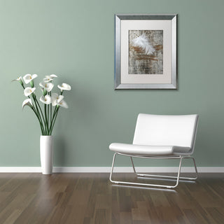 Cora Niele 'White Feather on Wood' Matted Framed Art