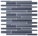 12"x12" Steel Blue Glass Strip Mosaic
