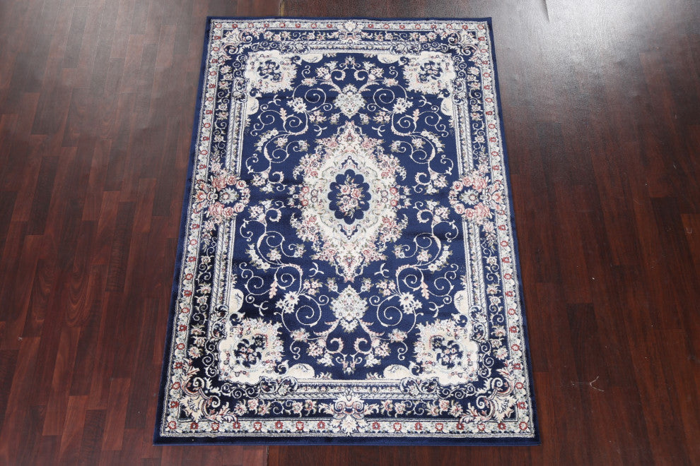 Blue Floral Medallion Transitional Turkish Rug Oriental Carpet 5x8