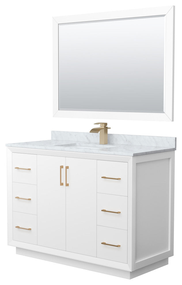 Wyndham WCF414148SWZCMUNSM46 Strada 48 Inch Single Bathroom Vanity in White