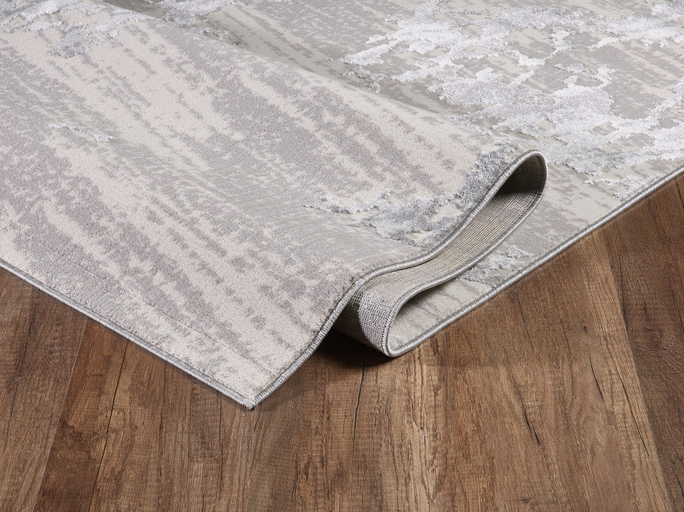 Abani Nova Nov130A Grey Beige Marble Textured Abstract Area Rug