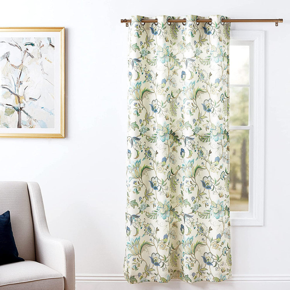 Ellis Curtain Brissac Grommet Panel, Blue, 50"x84"