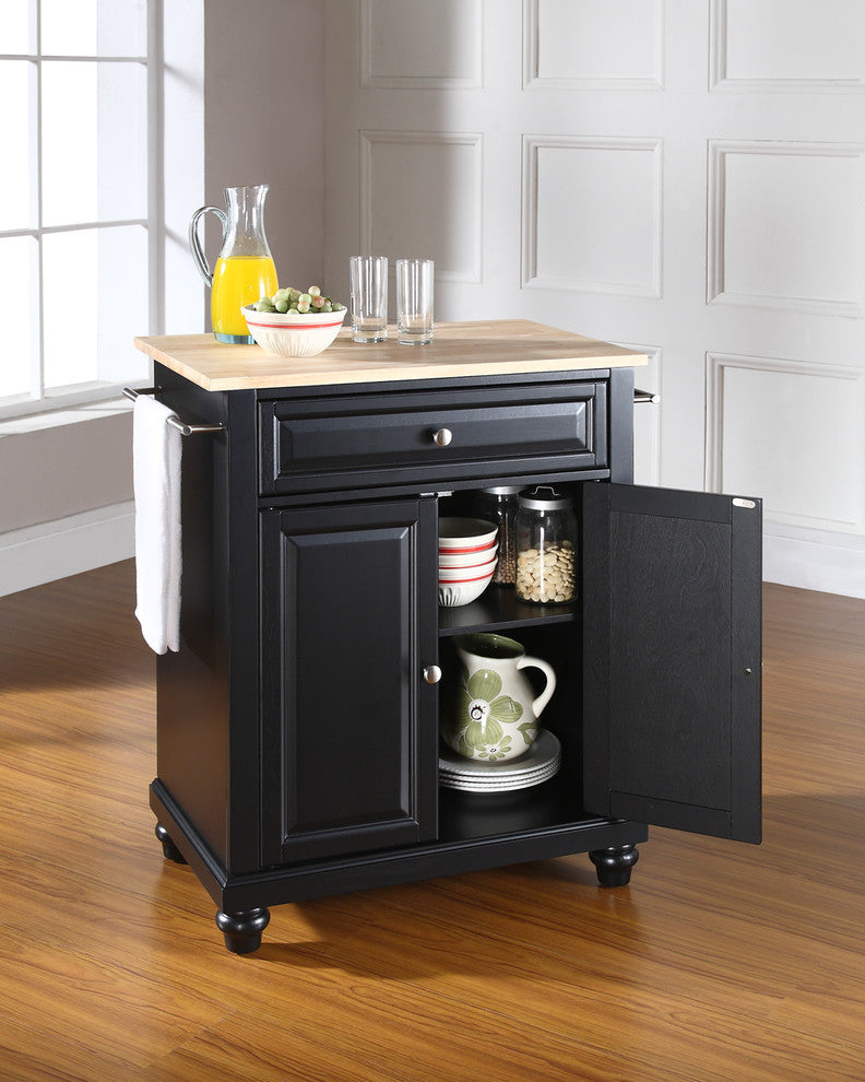 Cambridge Natural Wood Top Portable Kitchen Island