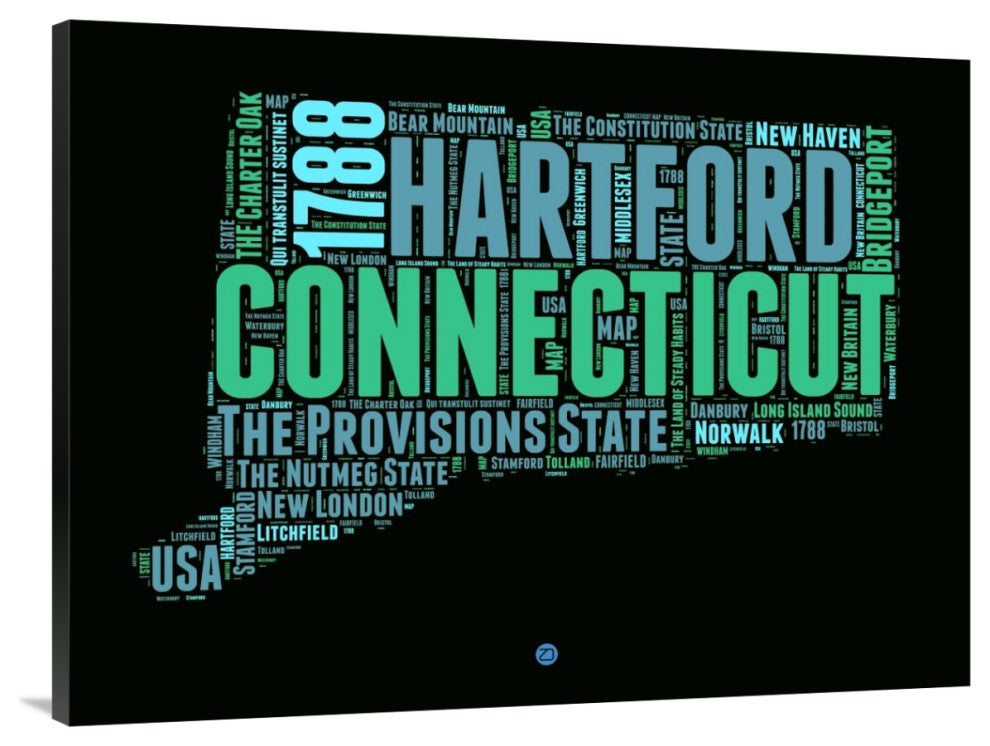 "Connecticut Word Cloud 1" Fine Art Print