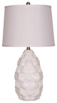 Elegant Designs Resin Table Lamp With Fabric Shade, White