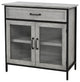 Wood and Metal Two Door Cabinet