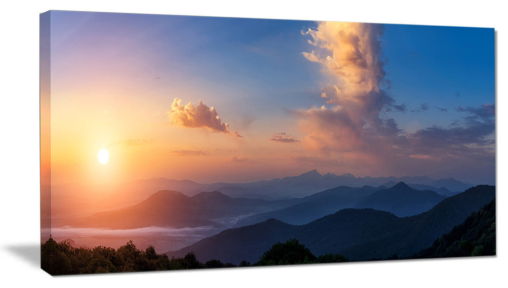 "Dark Cloudy Sky Above Mountains" Landscape Photo Wall Art, 40"x20"
