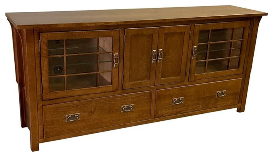 Mission Quarter Sawn Oak 72" TV Stand, Walnut (AW)