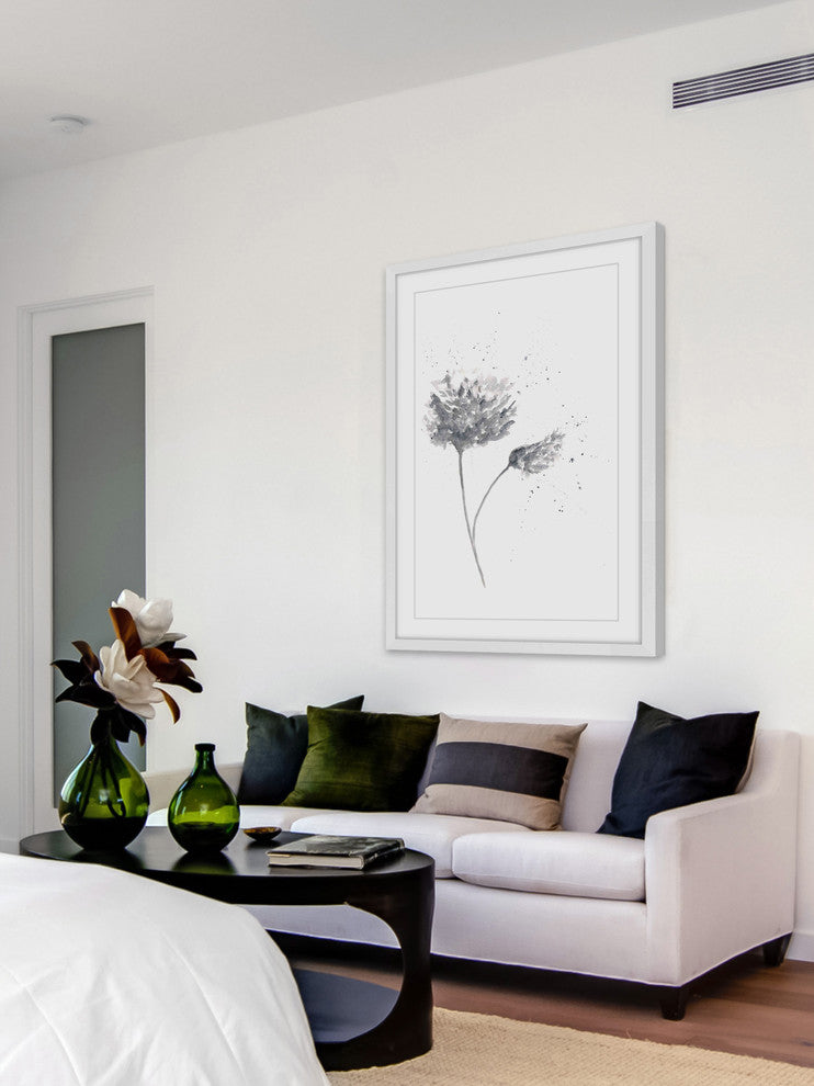 Marmont Hill, "Black and White Peony" by Thimble Sparrow Framed Painting, 30x45