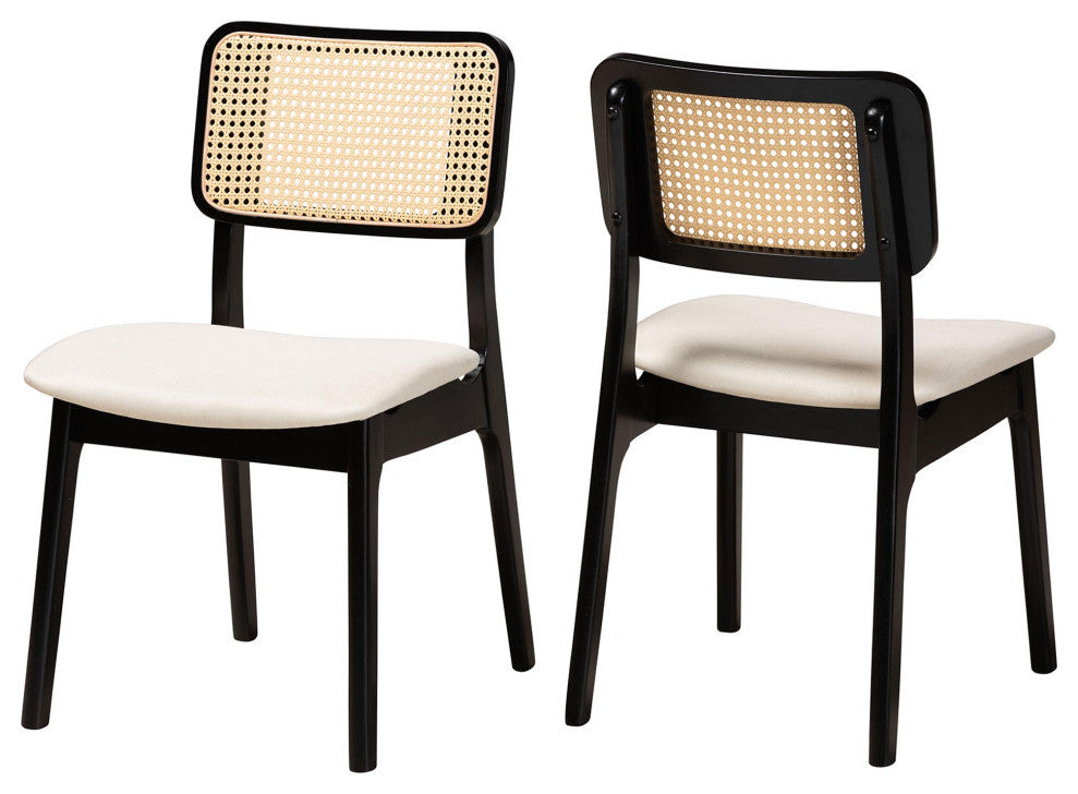 Dian 2-Piece Dining Chair Set, Cream/Black