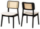 Dian 2-Piece Dining Chair Set, Cream/Black