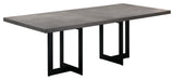 Odet Rectangular 87" Dining Table, Concrete and Black Metal