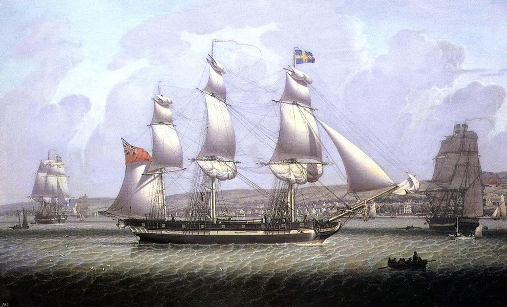 Robert Salmon A Frigate of the Baltic Fleet off Greenock Wall Decal