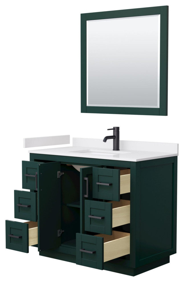 Wyndham Collection WCF2929-42S-VCA-M34 Miranda 42" - Dark Gray / Carrara