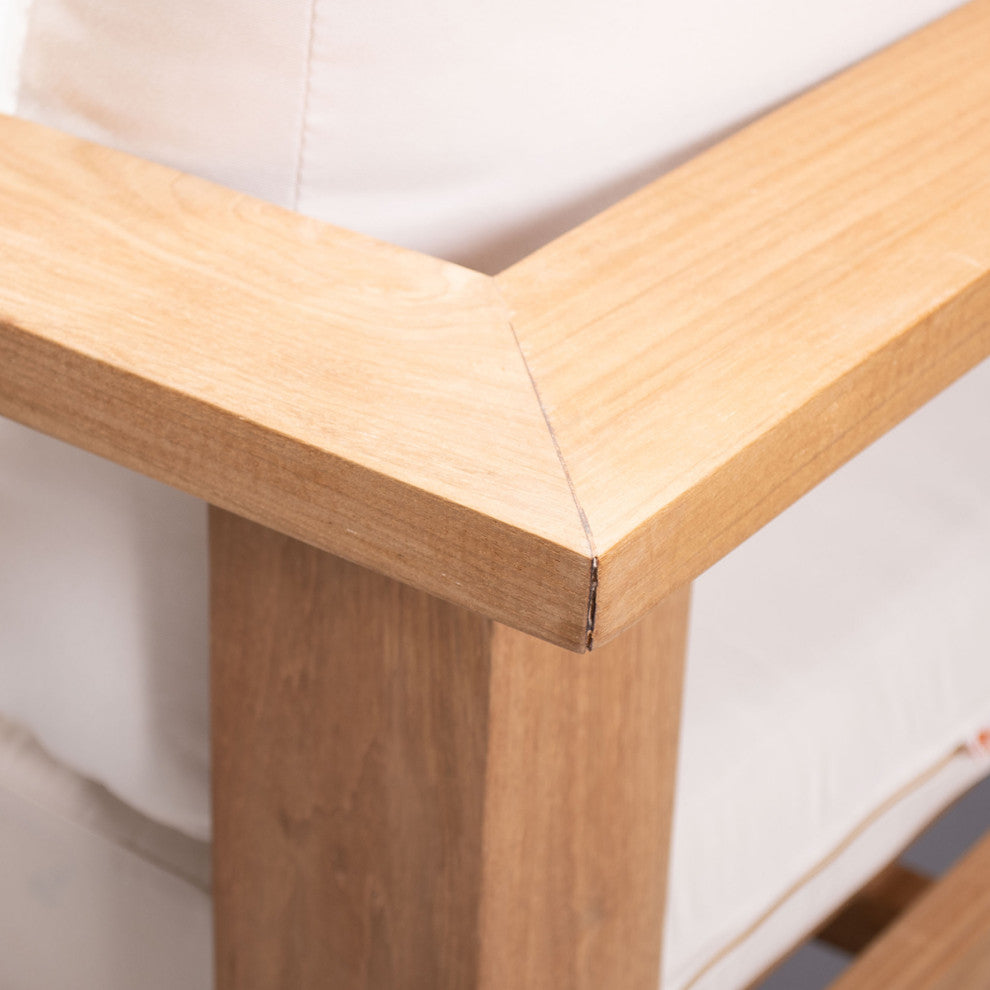 Ando Teak Club Chair, Cast Silver