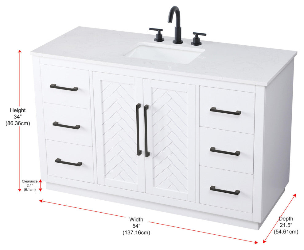 Elegant Lighting VF29054 Chase 54" - Chocolate Oak