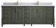 Aberdeen 84 Double Sink Bath Vanity in Pewter Green 2" Calacatta Nuvo