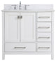 Iris 36" Single Bathroom Vanity, White With Backsplash