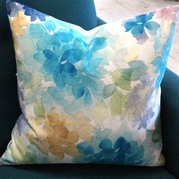 Pillow Decor - May Flower Blue Throw Pillow 20X20