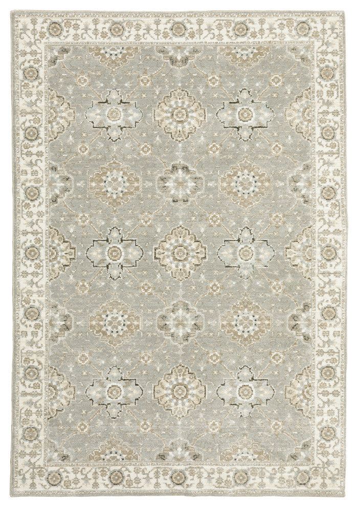 Oriental Weavers Andorra Grey/ Ivory Oriental Indoor Area Rug 3'3"X5'2"