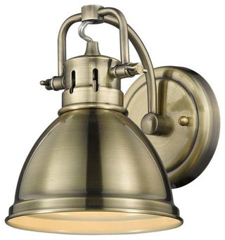 Golden Duncan 1 Light Bath Vanity, Aged Brass, Aged Brass Shade