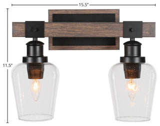 Tacoma 2-Light Bath Bar, Clear Bubble