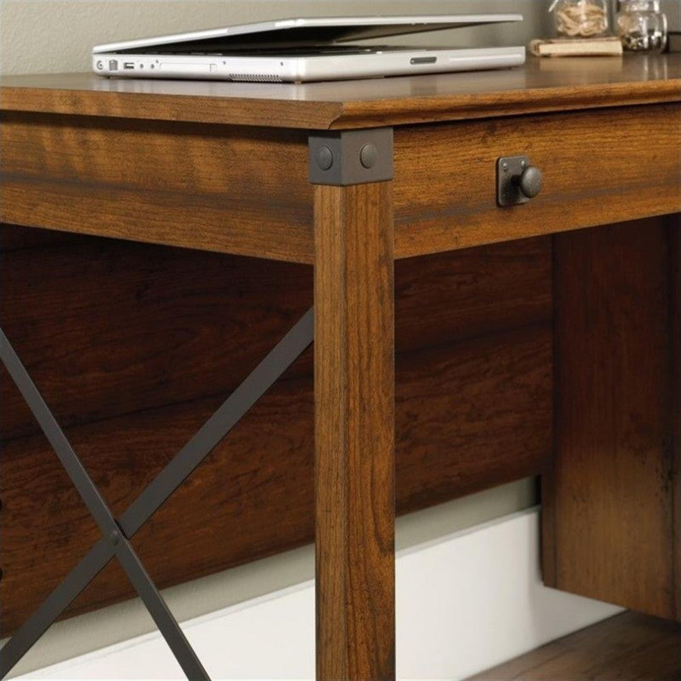 Sauder Carson Forge Engineered Wood Computer Desk in Washington Cherry